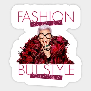 Iris Apfel Fashionista Sticker